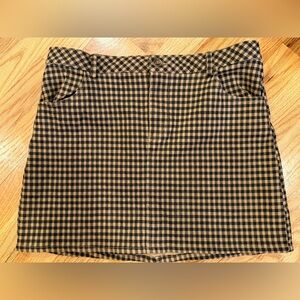 Pacsun Kendall & Kylie Plaid Checkered Brown Black Mini Skirt Size L